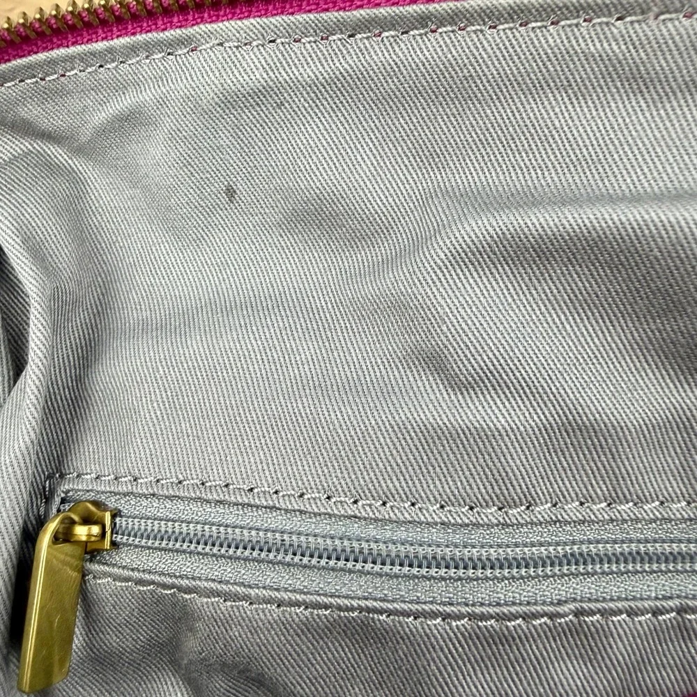 Fossil Jori Satchel Pink Berry Pebbled Leather Crossbody Shoulder Bag